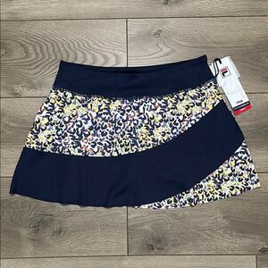 FILA 13" Backspin Tennis Skirt‎ Skort Blue Print Size Small